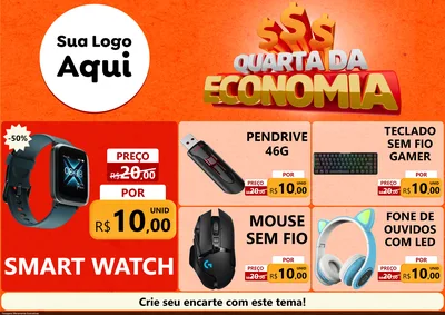 Modelo de Encarte para Encarte A4 Horizontal com o tema Quarta da Economia para Informática