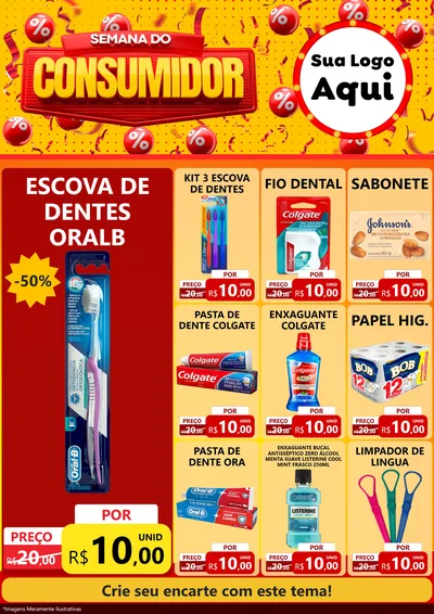 Modelo de Encarte para Encarte A4 Vertical com o tema Semana do Consumidor para Higiene Pessoal