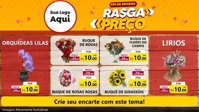 Modelo de TV para TV Horizontal com o tema Fim de Semana Rasga Preços para Floricultura e jardim