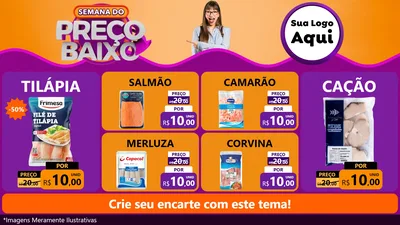 Modelo de TV para TV Horizontal com o tema Semana do Preço Baixo para Peixaria