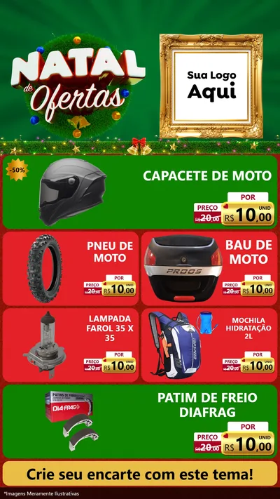 Modelo de TV para TV Vertical com o tema Natal de Ofertas para Moto peças