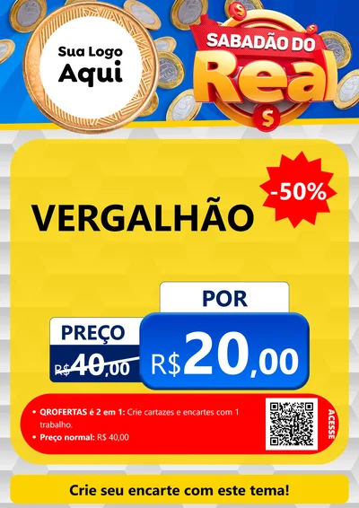 Modelo de Cartaz para Cartaz A4 Vertical com o tema Sabadão do Real para Ferragens