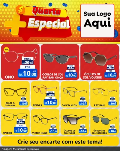 Modelo de Rede Social para Feed Instagram com o tema Quarta Mais Especial para Óticas