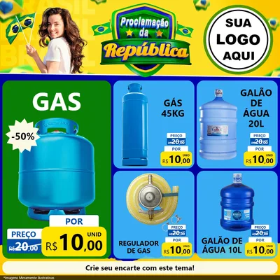 Modelo de Rede Social para Feed Facebook com o tema Proclamação da República para Água e gás