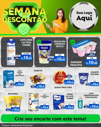 Modelo de Rede Social para Feed Instagram com o tema Semana de Descontão - Copa para Frios e Laticínios