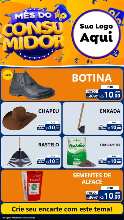 Modelo de TV para TV Vertical com o tema Mês do Consumidor para Agropecuária
