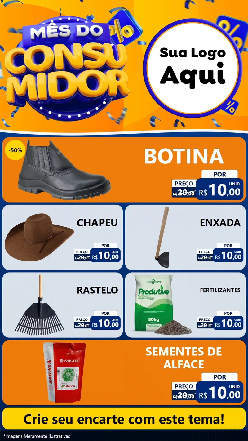 Modelo de TV para TV Vertical com o tema Mês do Consumidor para Agropecuária