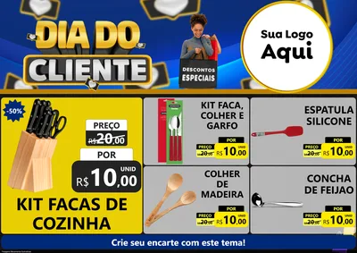 Modelo de Encarte para Encarte A4 Horizontal com o tema Dia Do Cliente para Utilidades Domésticas