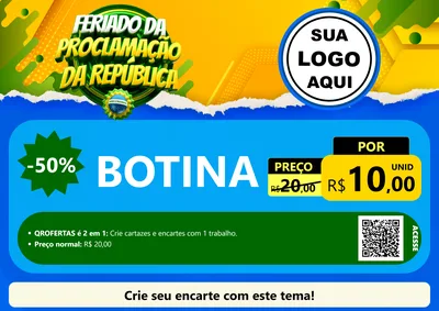 Modelo de Cartaz para Cartaz A4 Horizontal com o tema Feriado da Proclamação da República para Agropecuária