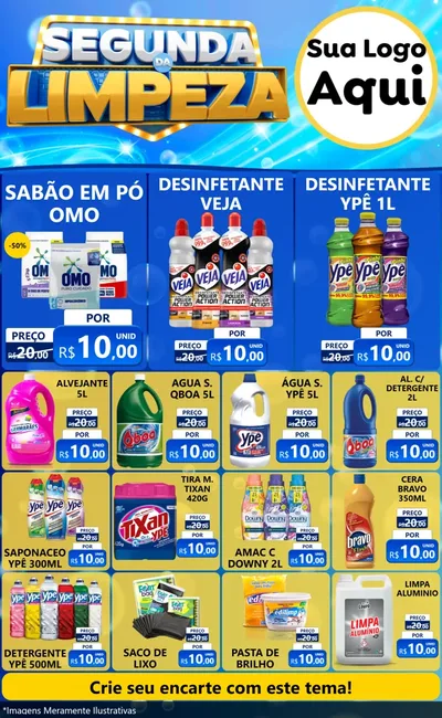 Modelo de Encarte para Encarte Grande com o tema Segunda da Limpeza para Produtos de Limpeza