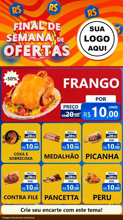 Modelo de Rede Social para Stories com o tema Final de Semana de Ofertas para Assados