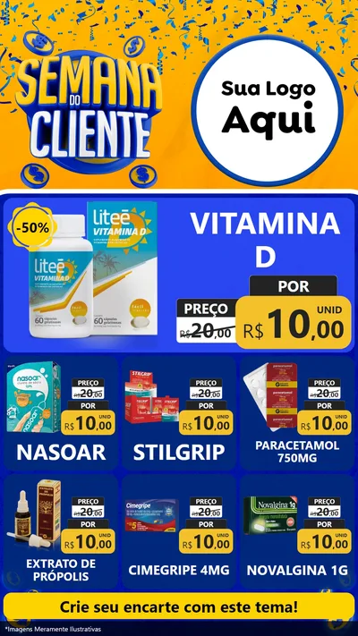 Modelo de Rede Social para Stories com o tema Semana do Cliente para Farmácia