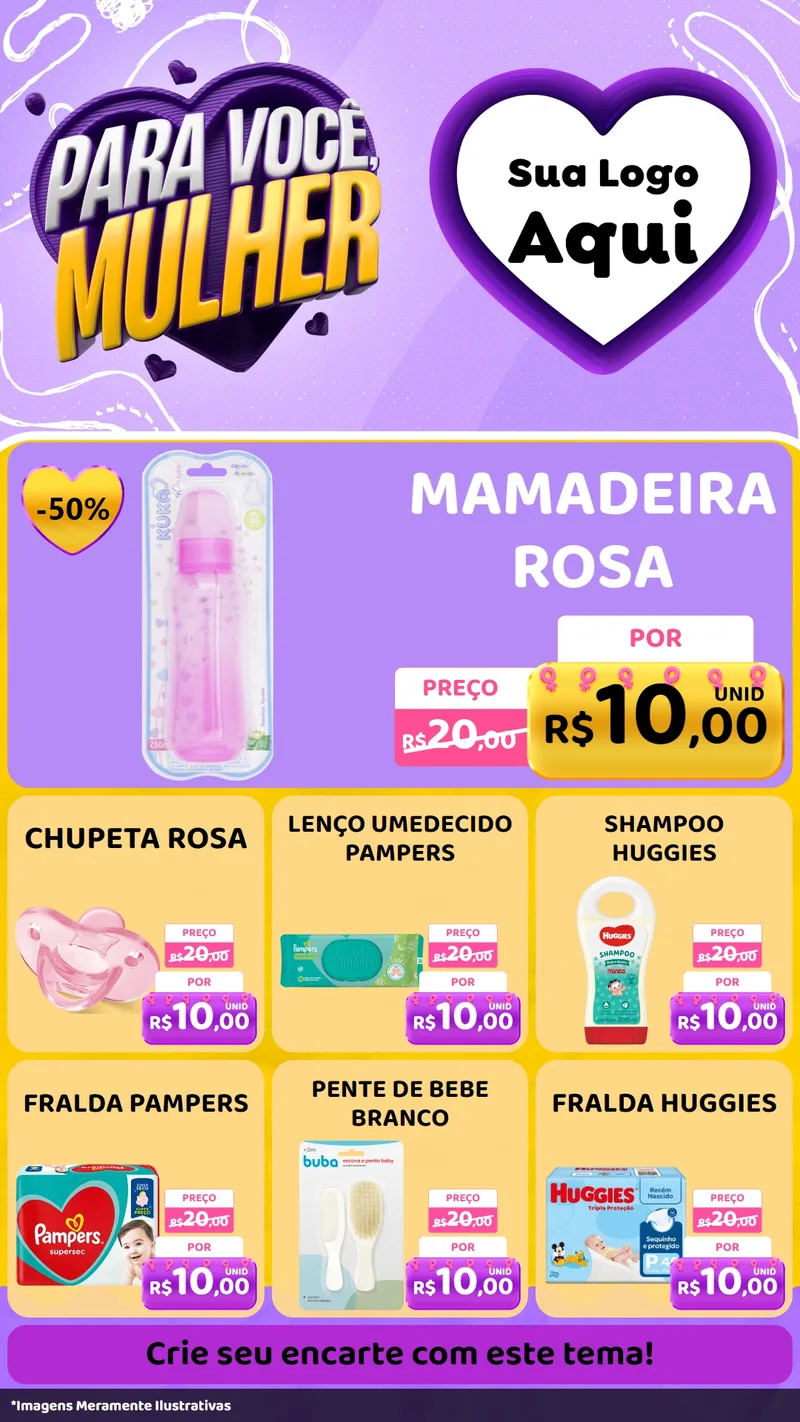Modelo de Rede Social para Stories com o tema Para Você, Mulher para Bebês