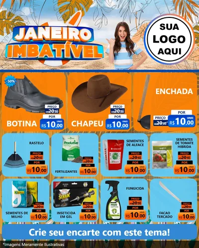 Modelo de Rede Social para Feed Instagram com o tema Janeiro Imbatível para Agropecuária