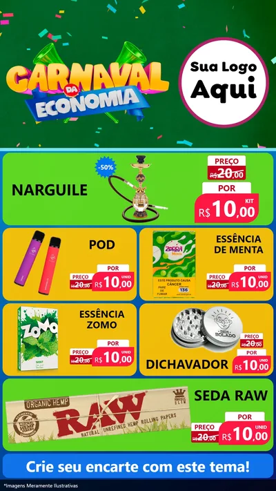 Modelo de TV para TV Vertical com o tema Carnaval da Economia para Tabacaria