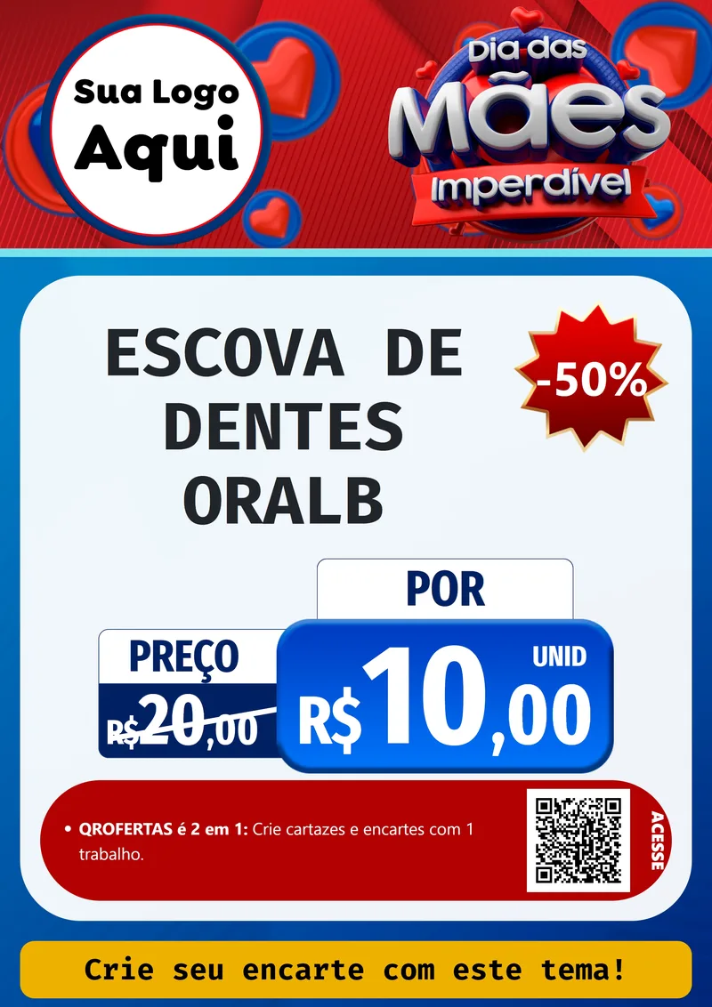 Modelo de Cartaz para Cartaz A4 Vertical com o tema Dia Das Mães Imperdível para Higiene Pessoal