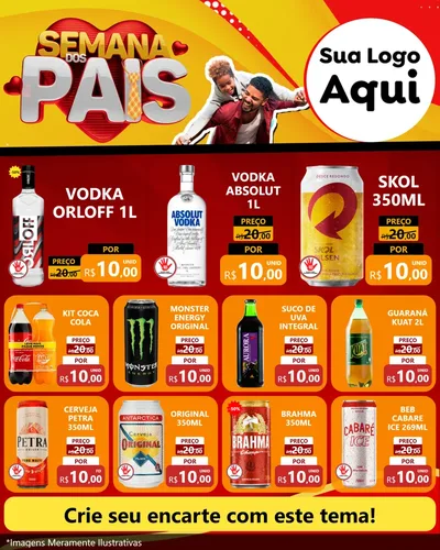 Modelo de Rede Social para Feed Instagram com o tema Semana Dos Pais para Distribuidora de bebidas