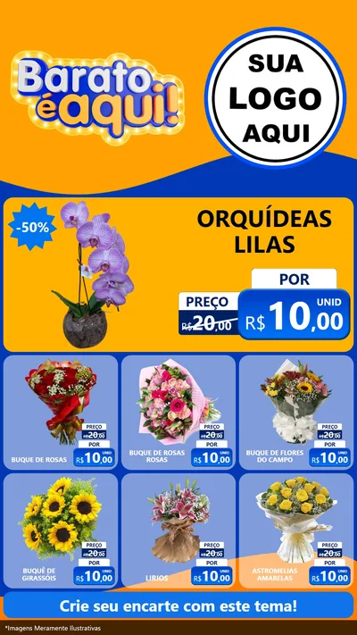 Modelo de Rede Social para Stories com o tema Barato é aqui para Floricultura e jardim