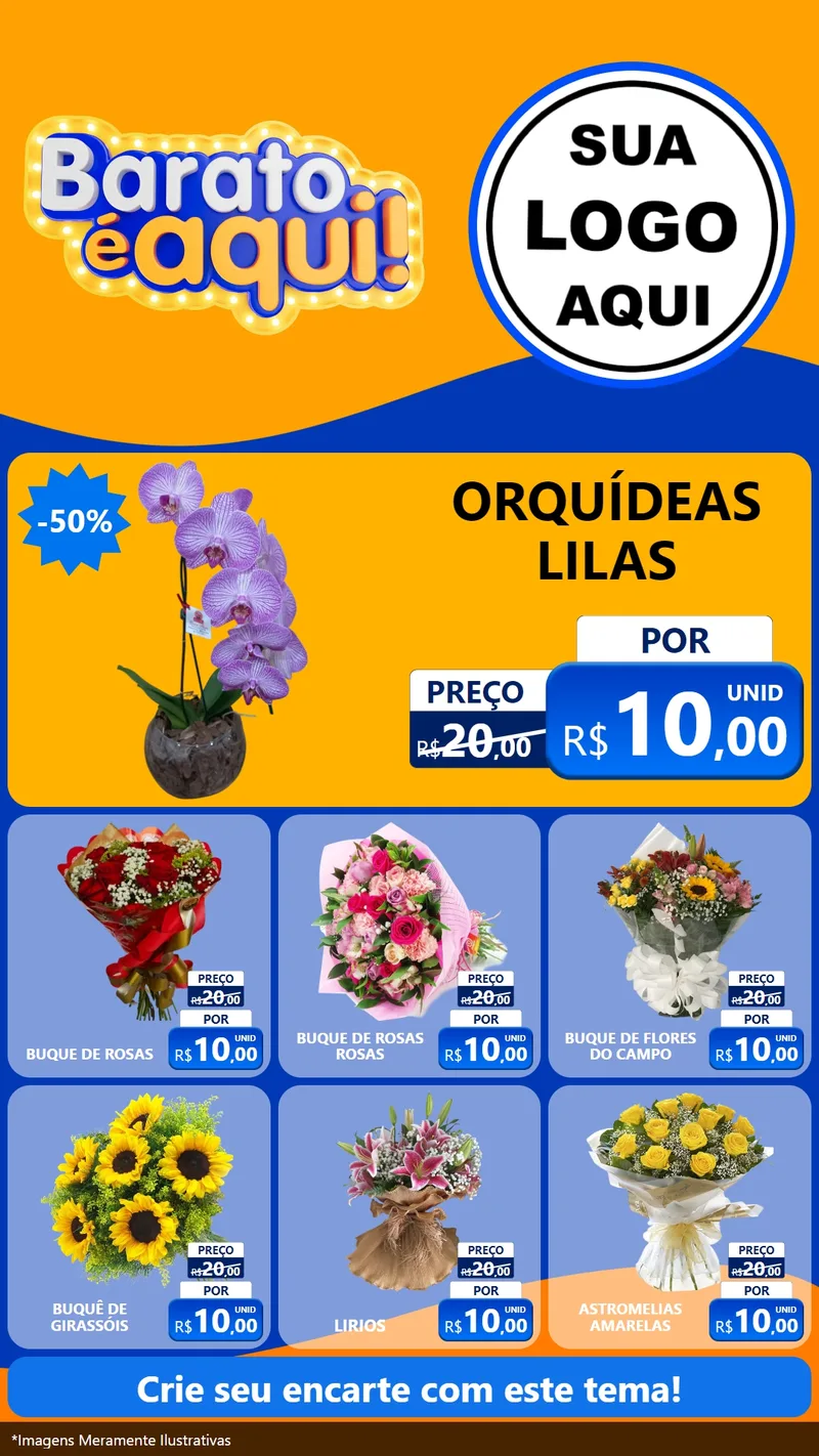 Modelo de Rede Social para Stories com o tema Barato é aqui para Floricultura e jardim