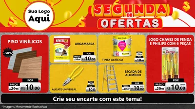Modelo de TV para TV Horizontal com o tema Segunda de Ofertas para Material para Construção