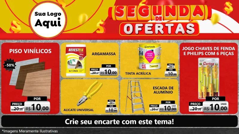 Modelo de TV para TV Horizontal com o tema Segunda de Ofertas para Material para Construção