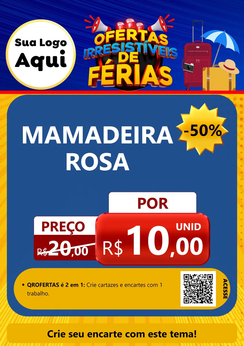 Modelo de Cartaz para Cartaz A4 Vertical com o tema Ofertas Irresistíveis de Férias para Bebês