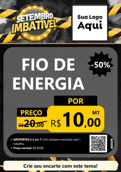 Modelo de Cartaz para Cartaz A4 Vertical com o tema Setembro Imbatível para Materiais Elétricos