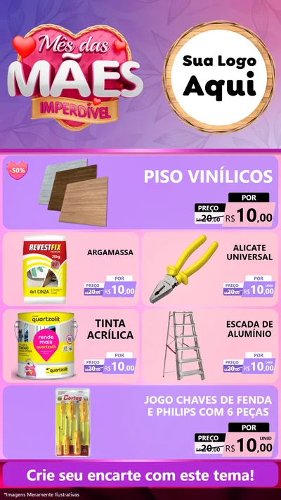 Modelo de TV para TV Vertical com o tema Mês das Mães Imperdível para Material para Construção