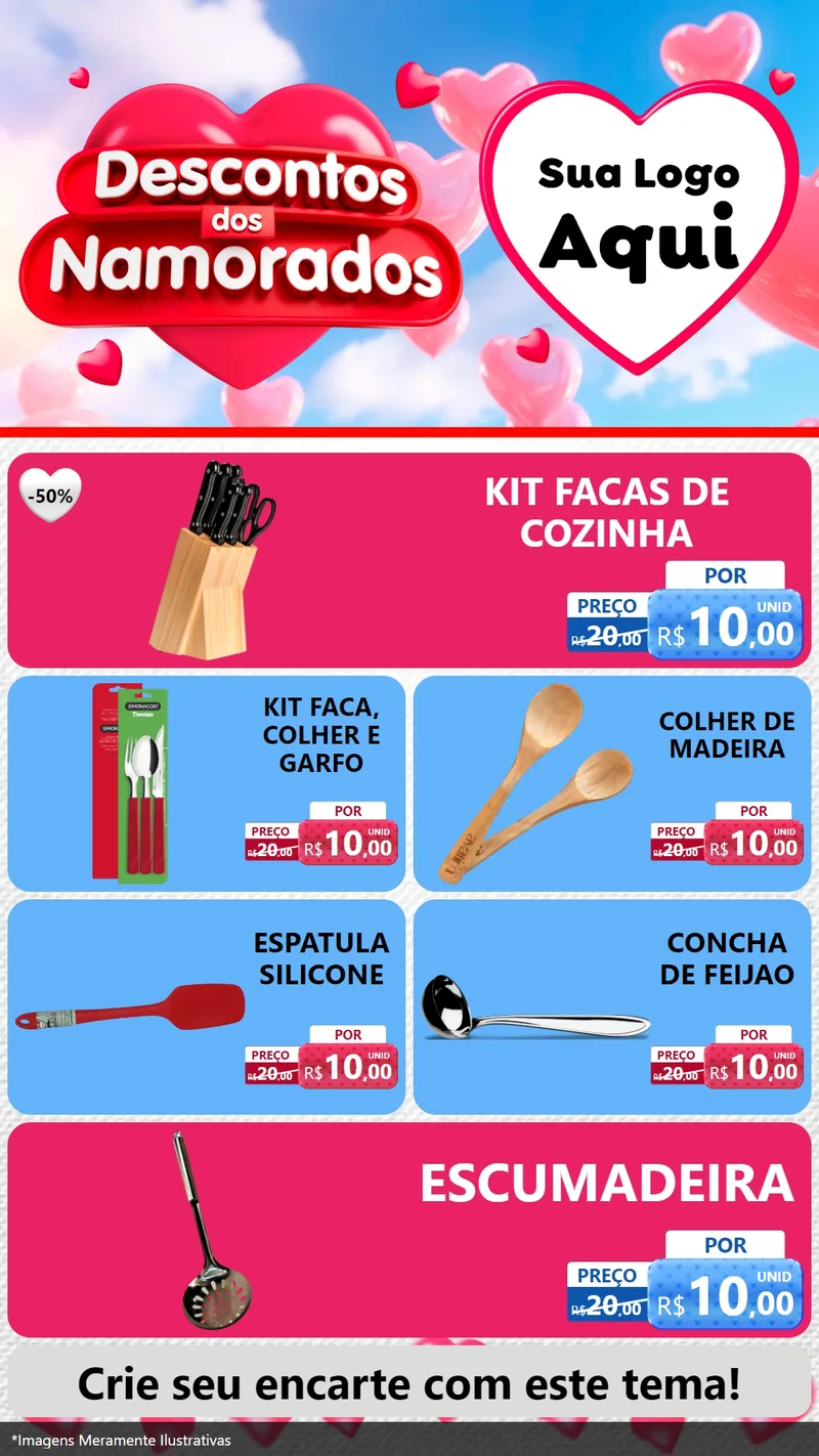 Modelo de TV para TV Vertical com o tema Descontos dos Namorados para Utilidades Domésticas