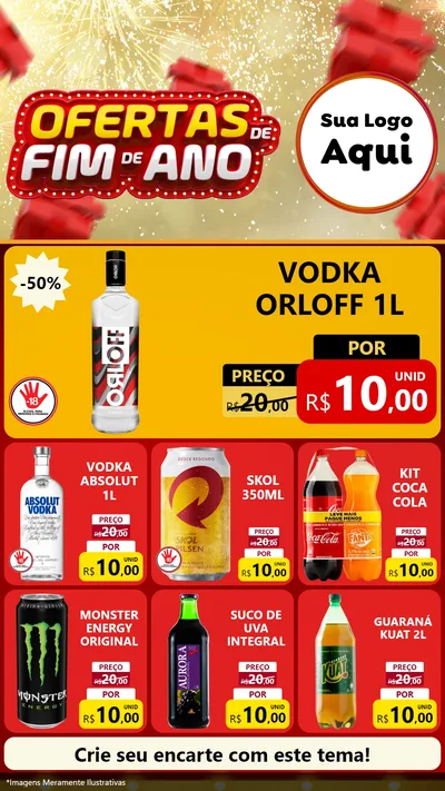 Modelo de Rede Social para Stories com o tema Ofertas de Fim de Ano para Distribuidora de bebidas