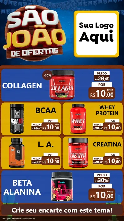 Modelo de TV para TV Vertical com o tema São João Ofertas Imbatíveis! - Junina para Suplementos alimentares