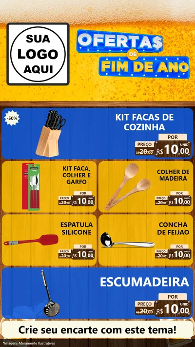 Modelo de TV para TV Vertical com o tema Ofertas de Fim de Ano para Utilidades Domésticas