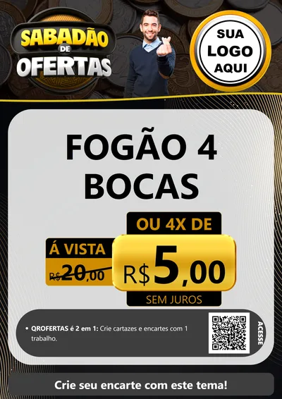 Modelo de Cartaz para Cartaz A4 Vertical com o tema Sabadão de Ofertas para Móveis e Eletro