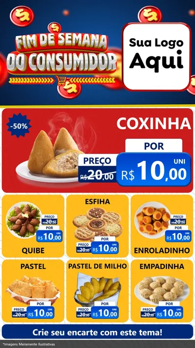 Modelo de Rede Social para Stories com o tema Fim de Semana do Consumidor para Salgadaria