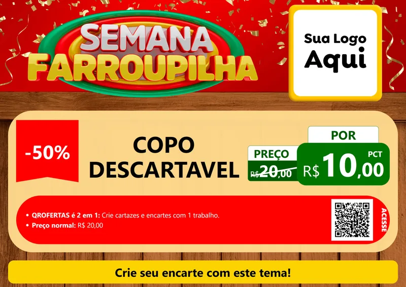 Modelo de Cartaz para Cartaz A4 Horizontal com o tema Semana Farroupilha para Embalagens