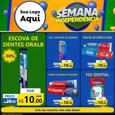 Modelo de Rede Social para Feed Facebook com o tema Semana da Independência para Higiene Pessoal