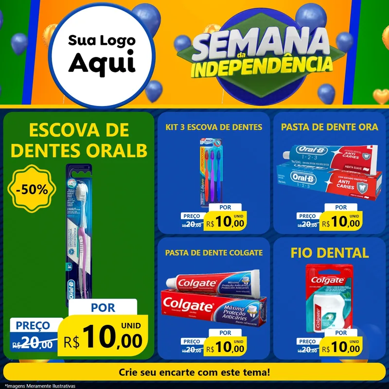 Modelo de Rede Social para Feed Facebook com o tema Semana da Independência para Higiene Pessoal