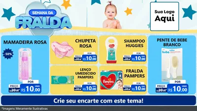 Modelo de TV para TV Horizontal com o tema Semana da Fralda para Bebês
