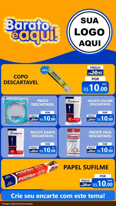 Modelo de TV para TV Vertical com o tema Barato é aqui para Embalagens