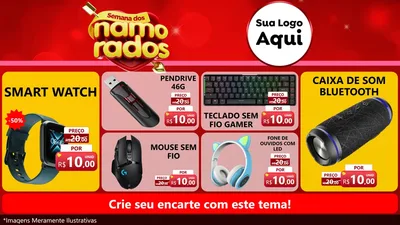 Modelo de TV para TV Horizontal com o tema Semana dos namorados para Informática