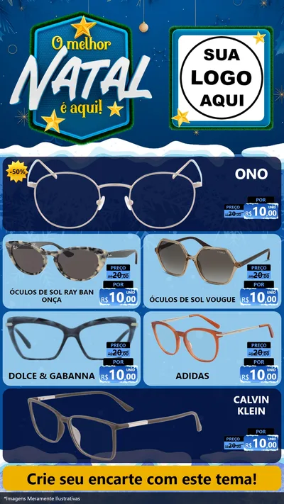 Modelo de TV para TV Vertical com o tema O Melhor Natal É Aqui! para Óticas