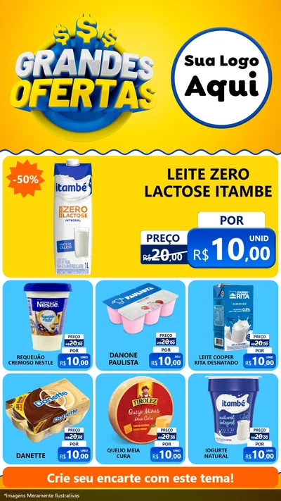 Modelo de Rede Social para Stories com o tema Grandes Ofertas para Frios e Laticínios