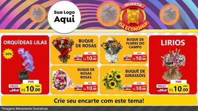 Modelo de TV para TV Horizontal com o tema Quarta da Economia para Floricultura e jardim