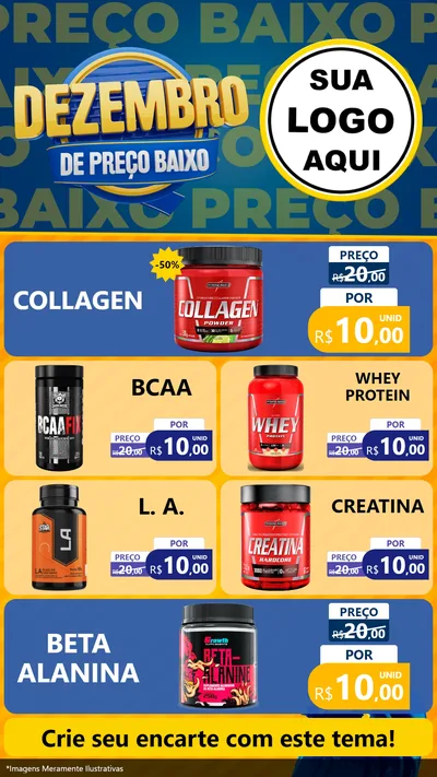 Modelo de TV para TV Vertical com o tema Dezembro de Preço Baixo para Suplementos alimentares
