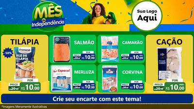 Modelo de TV para TV Horizontal com o tema Mês da Independência para Peixaria