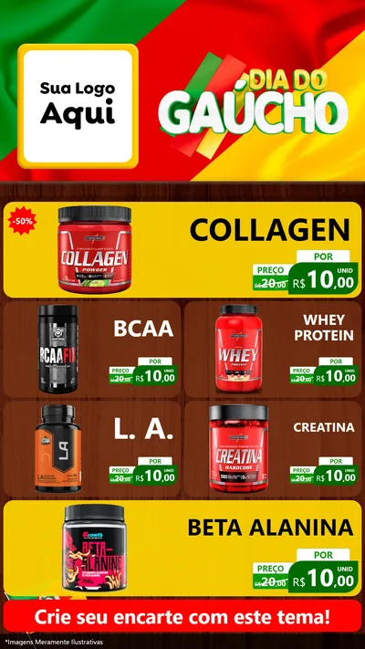 Modelo de TV para TV Vertical com o tema Dia do Gaúcho para Suplementos alimentares