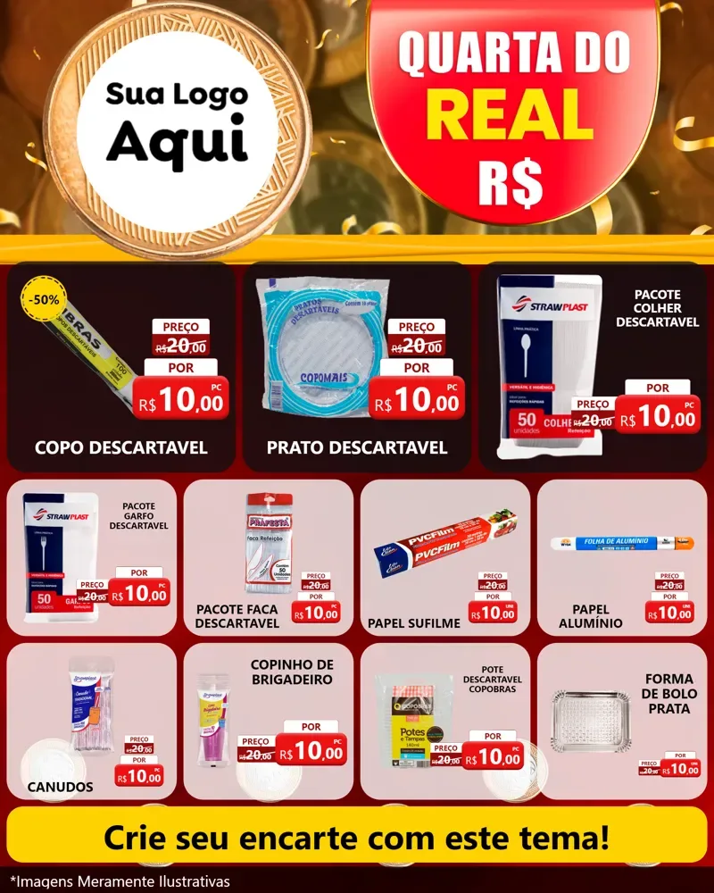 Modelo de Rede Social para Feed Instagram com o tema Quarta do Real para Embalagens