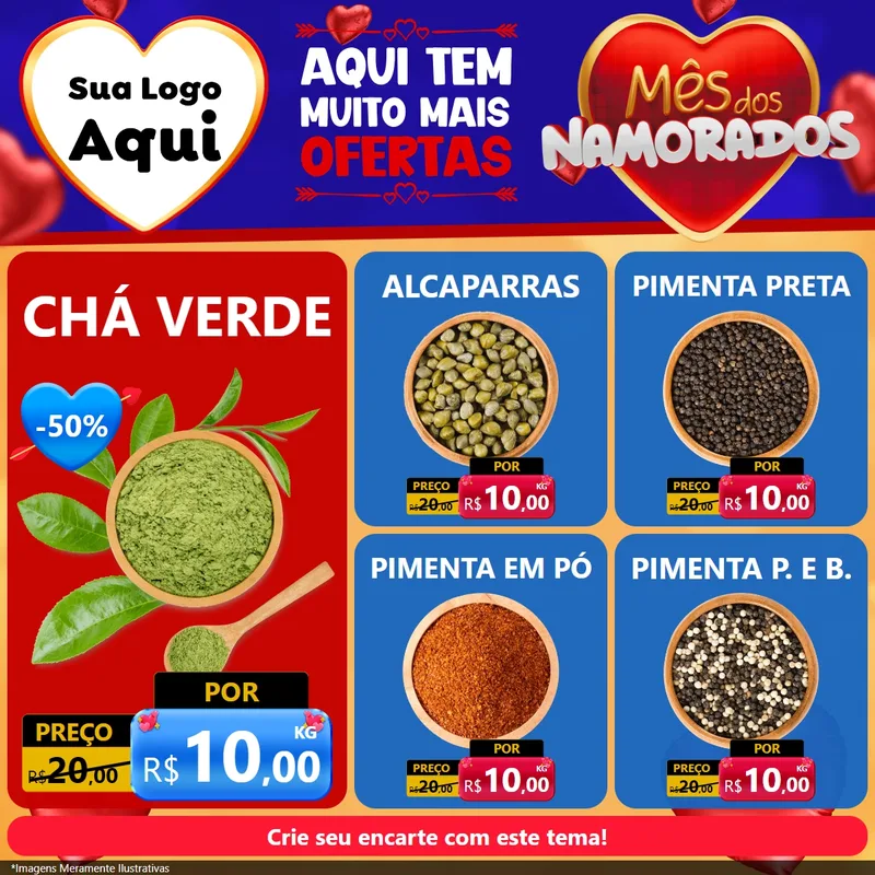 Modelo de Rede Social para Feed Facebook com o tema Mês dos Namorados para Produtos Naturais