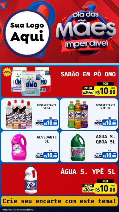 Modelo de TV para TV Vertical com o tema Dia Das Mães Imperdível para Produtos de Limpeza