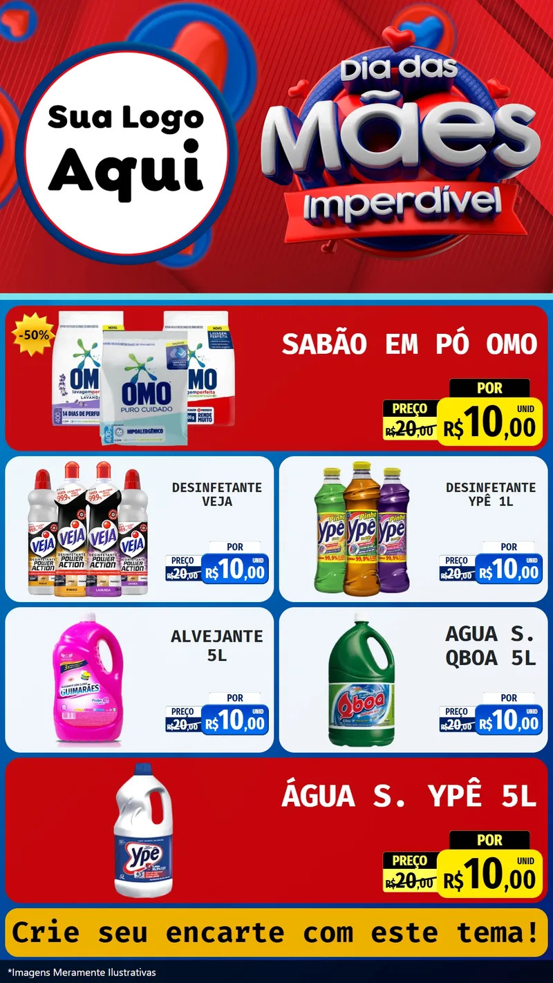 Modelo de TV para TV Vertical com o tema Dia Das Mães Imperdível para Produtos de Limpeza